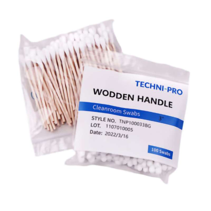 Swabs, Cotton, Wood Handle, 3 Inch, 100 Per Bag